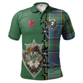 Clan Colville Tartan Polo Shirt - Lion Rampant And Celtic Thistle Style GX64 Colville Tartan Tartan Polo